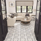 Waterjet mosaic floor tiles with a grand pattern