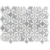 Roman Flower Bardiglio & Carrara Marble Mosaic Tile