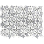 Roman Flower Bardiglio & Carrara Marble Mosaic Tile