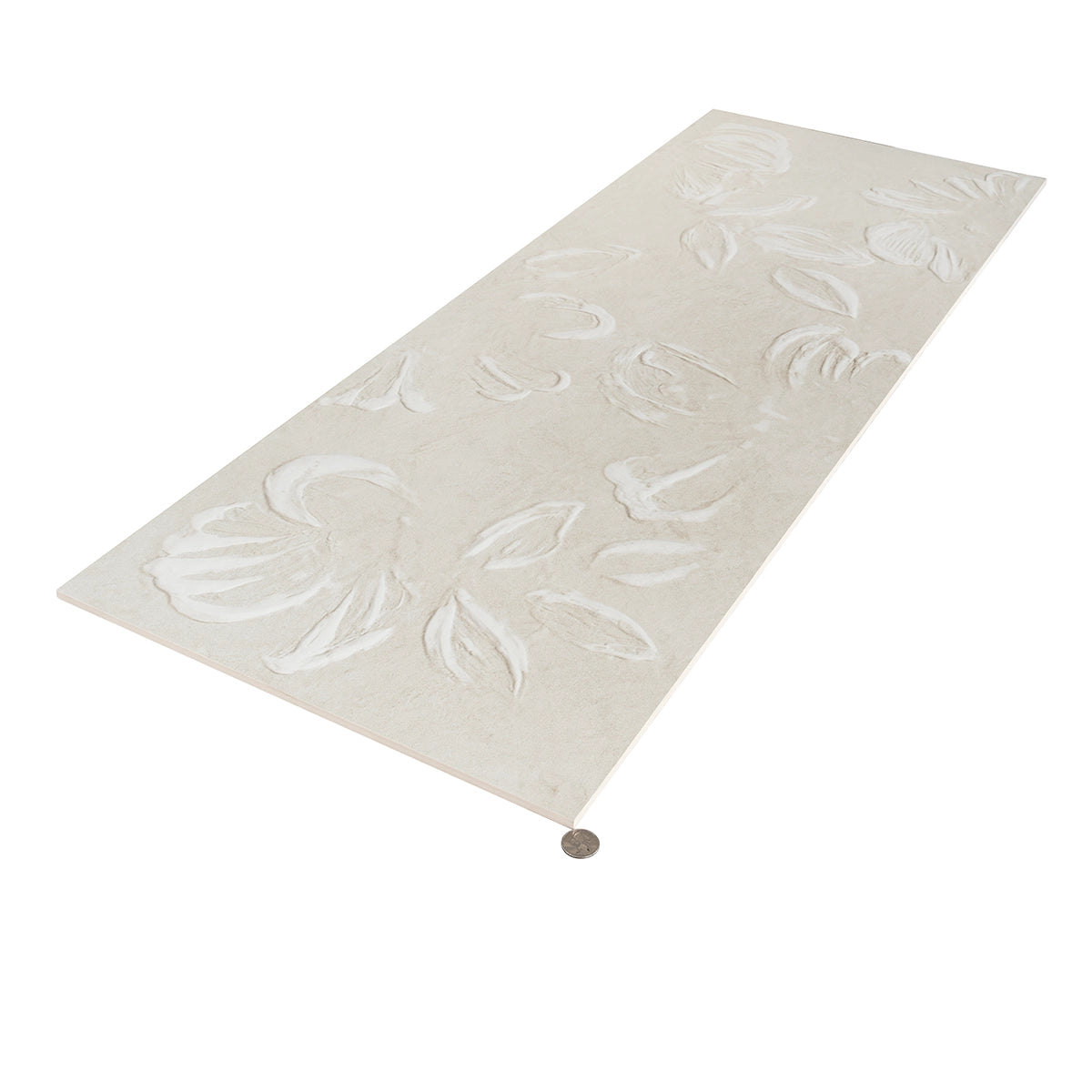 Rowena Impasto Cream Mural Ceramic Tile 18x48 | Tile Club