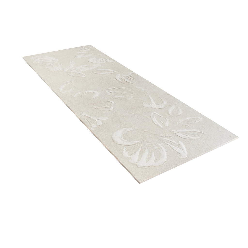Rowena Impasto Cream Mural Ceramic Tile 18x48 | Tile Club