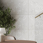 Rowena Impasto Gray Mural Ceramic Tile 18x48 | Tile Club