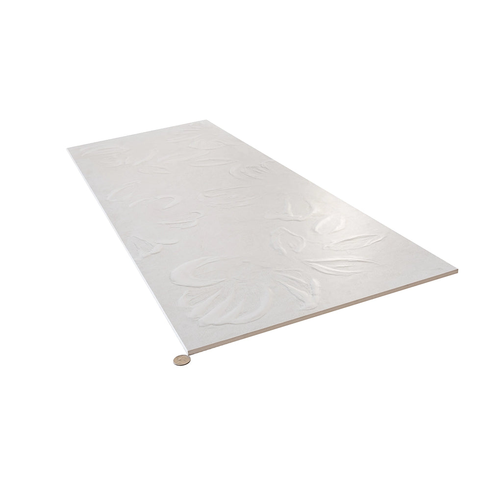 Rowena Impasto Gray Mural Ceramic Tile 18x48 | Tile Club