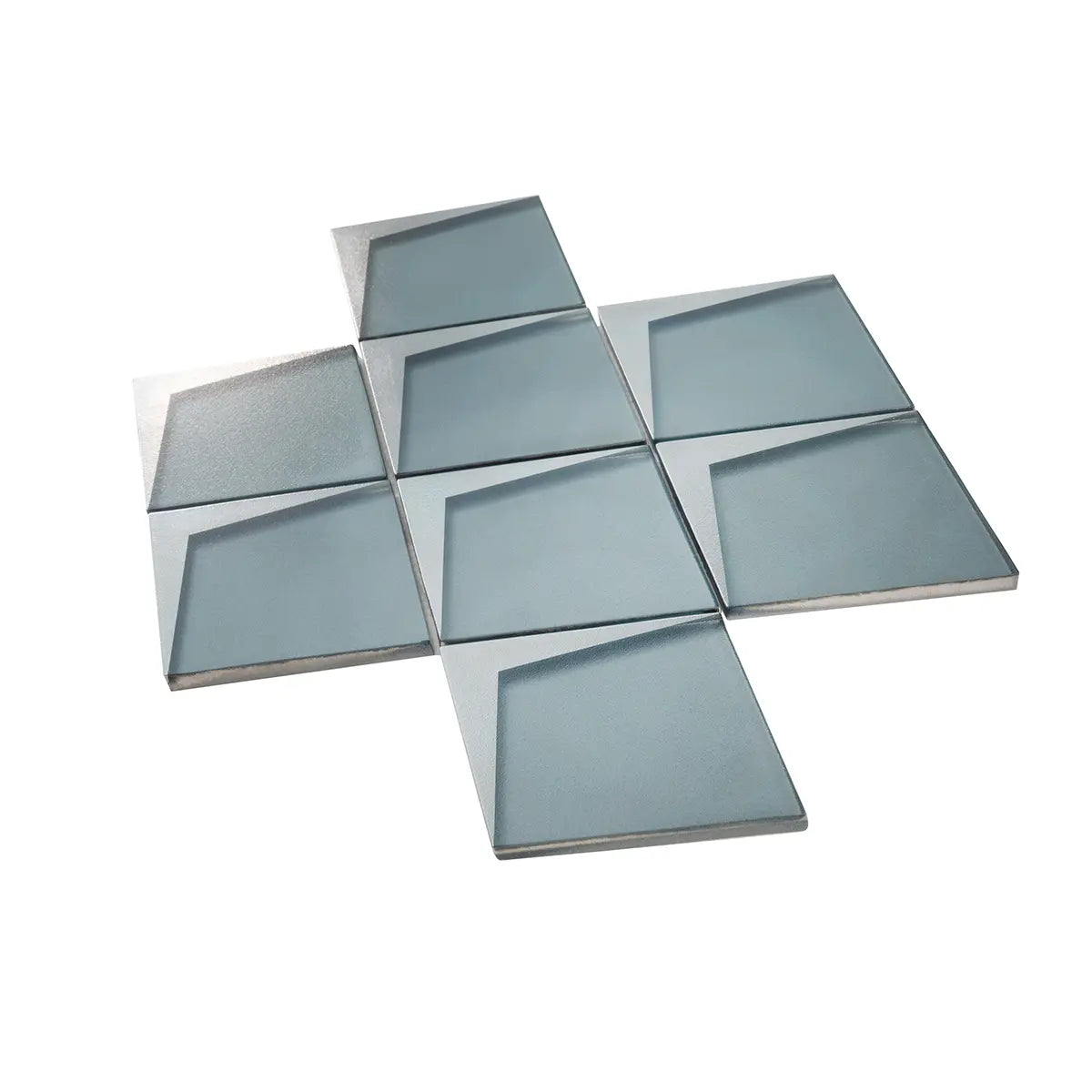 Sage Frost Diamond Glass Mosaic Tile