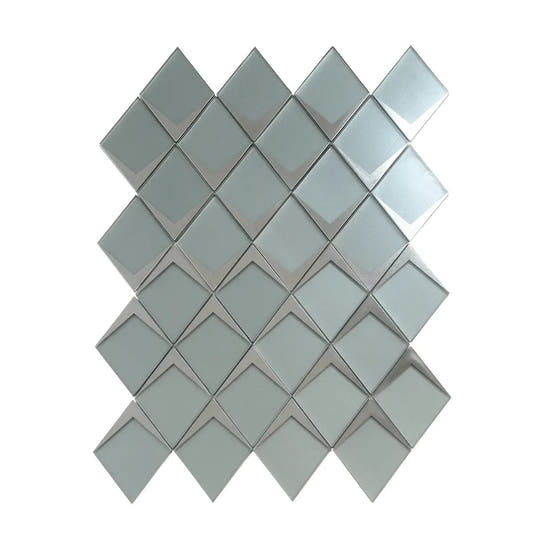 Sage Frost Diamond Glass Mosaic Tile | Tile Club