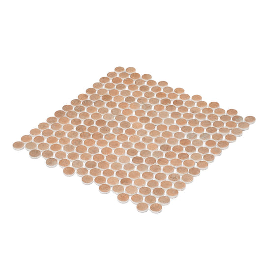 Sagrada Recycled Glass Clay Penny Round Tile | Tile Club