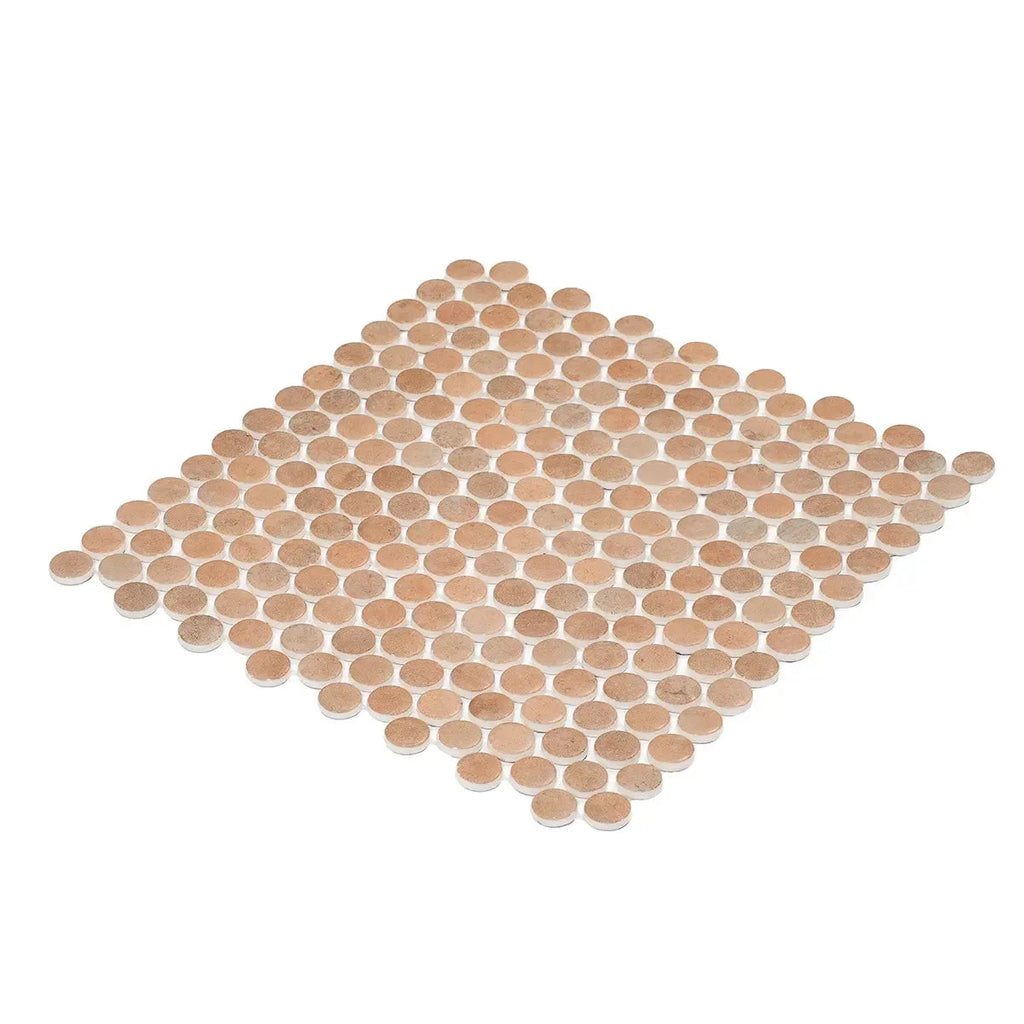 Dsa Loop Collection Penny Rounds Sagrada Recycled Glass Clay Penny Round Tile | Tile Club