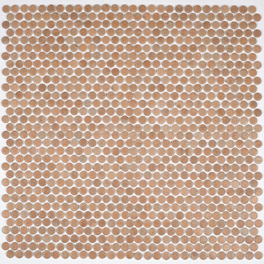 Sagrada Recycled Glass Clay Penny Round Tile | Tile Club