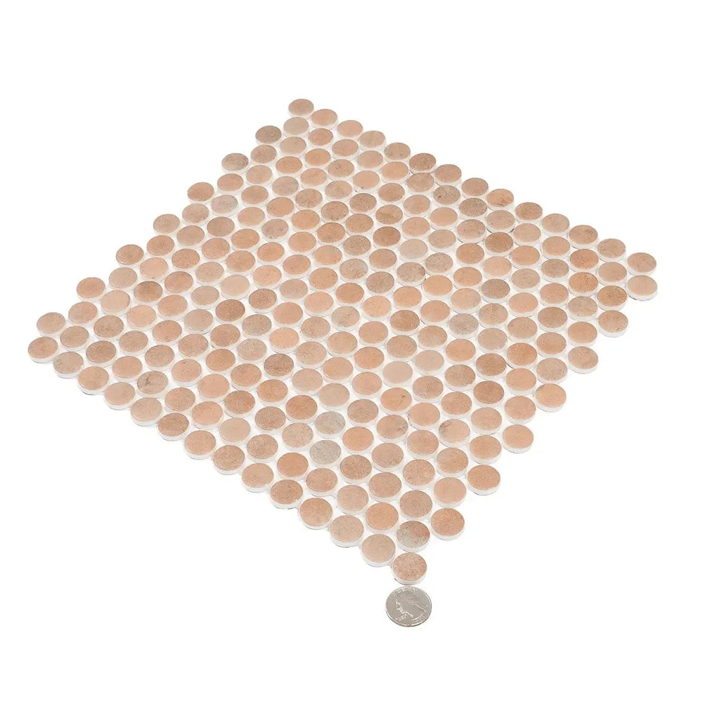 Dsa Loop Collection Penny Rounds Sagrada Recycled Glass Clay Penny Round Tile | Tile Club