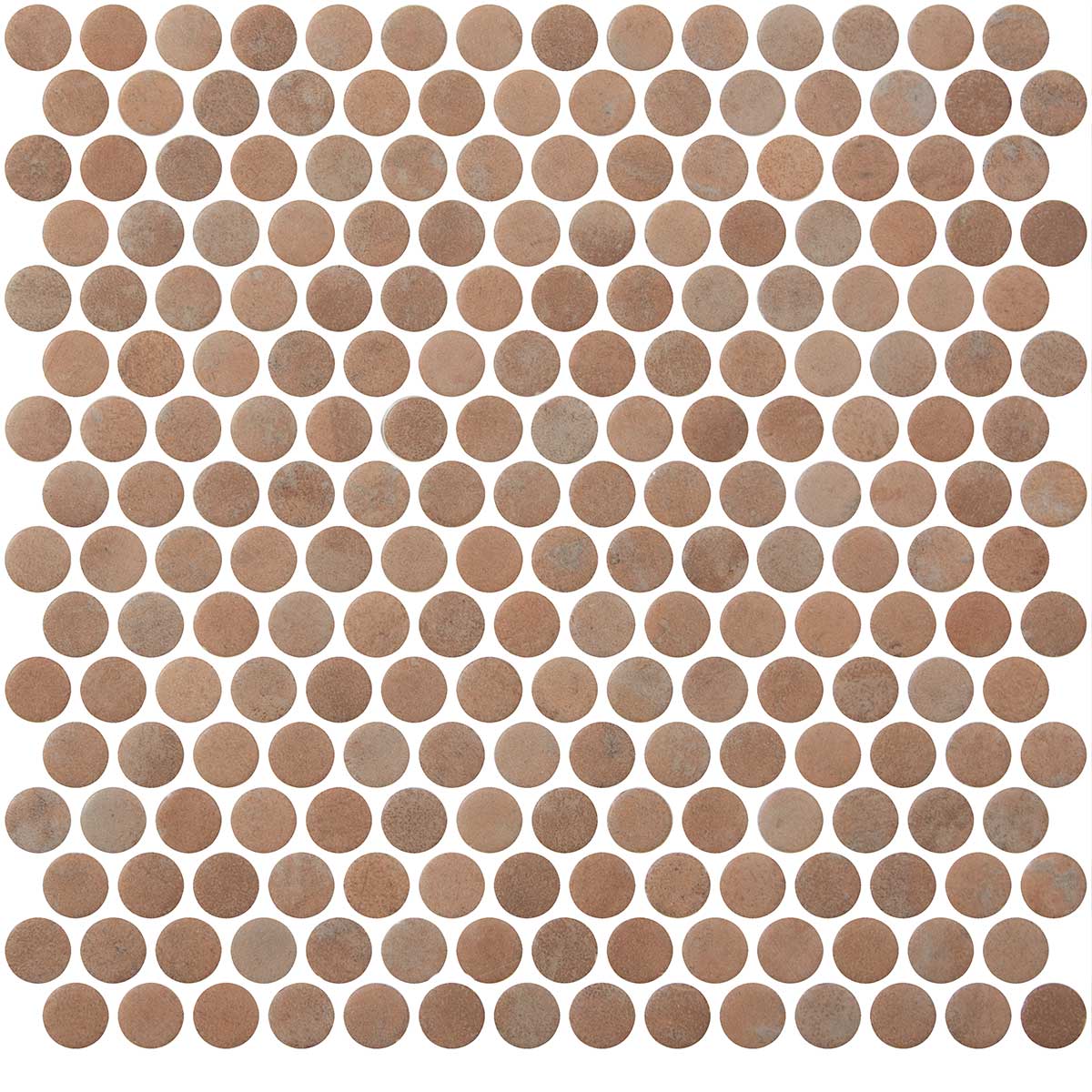 Sagrada Recycled Glass Copper Penny Round Tile | Tile Club