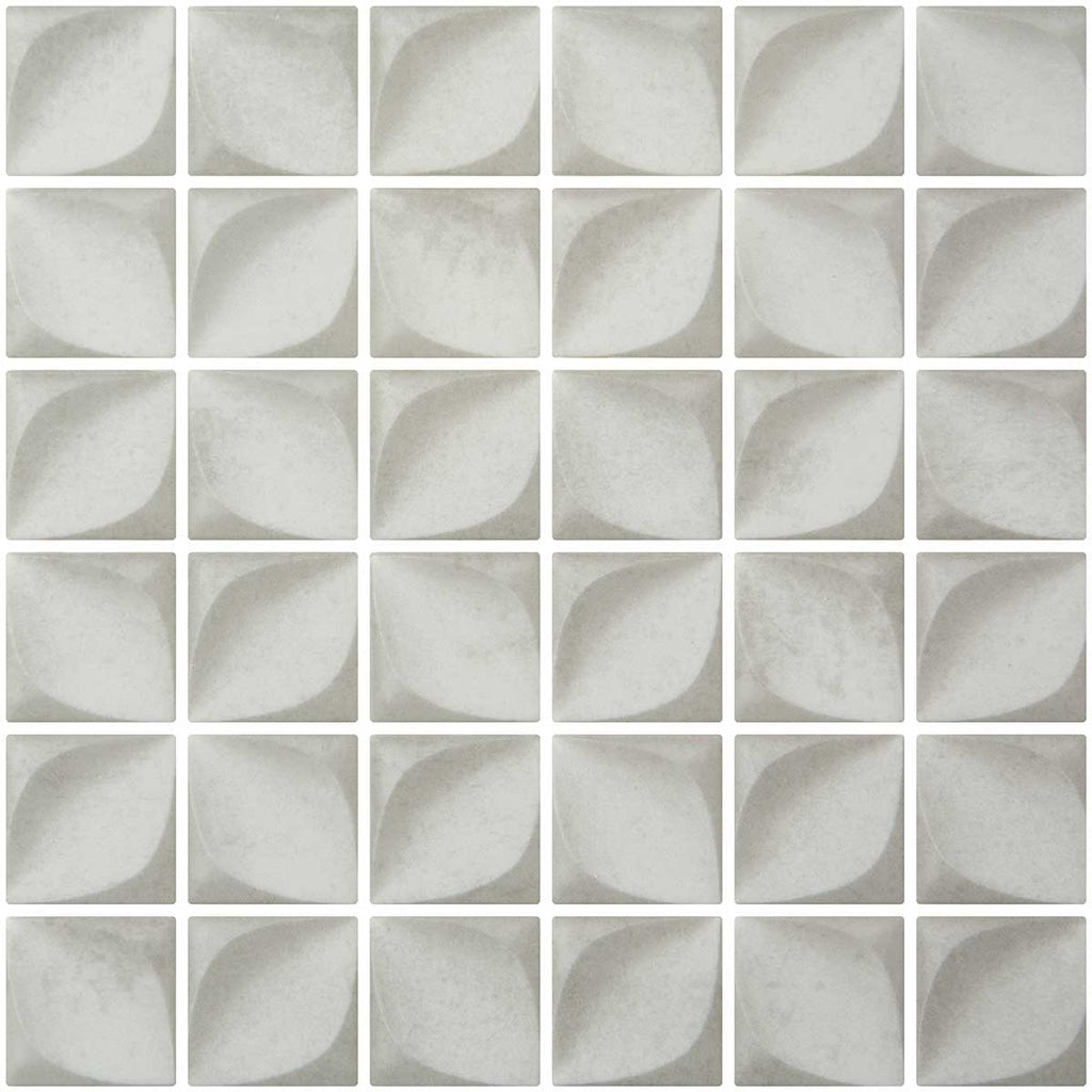 Sagrada Recycled Glass Flor White Mosaic Tile | Tile Club