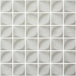 Sagrada Recycled Glass Flor White Mosaic Tile Sample | Tile Club