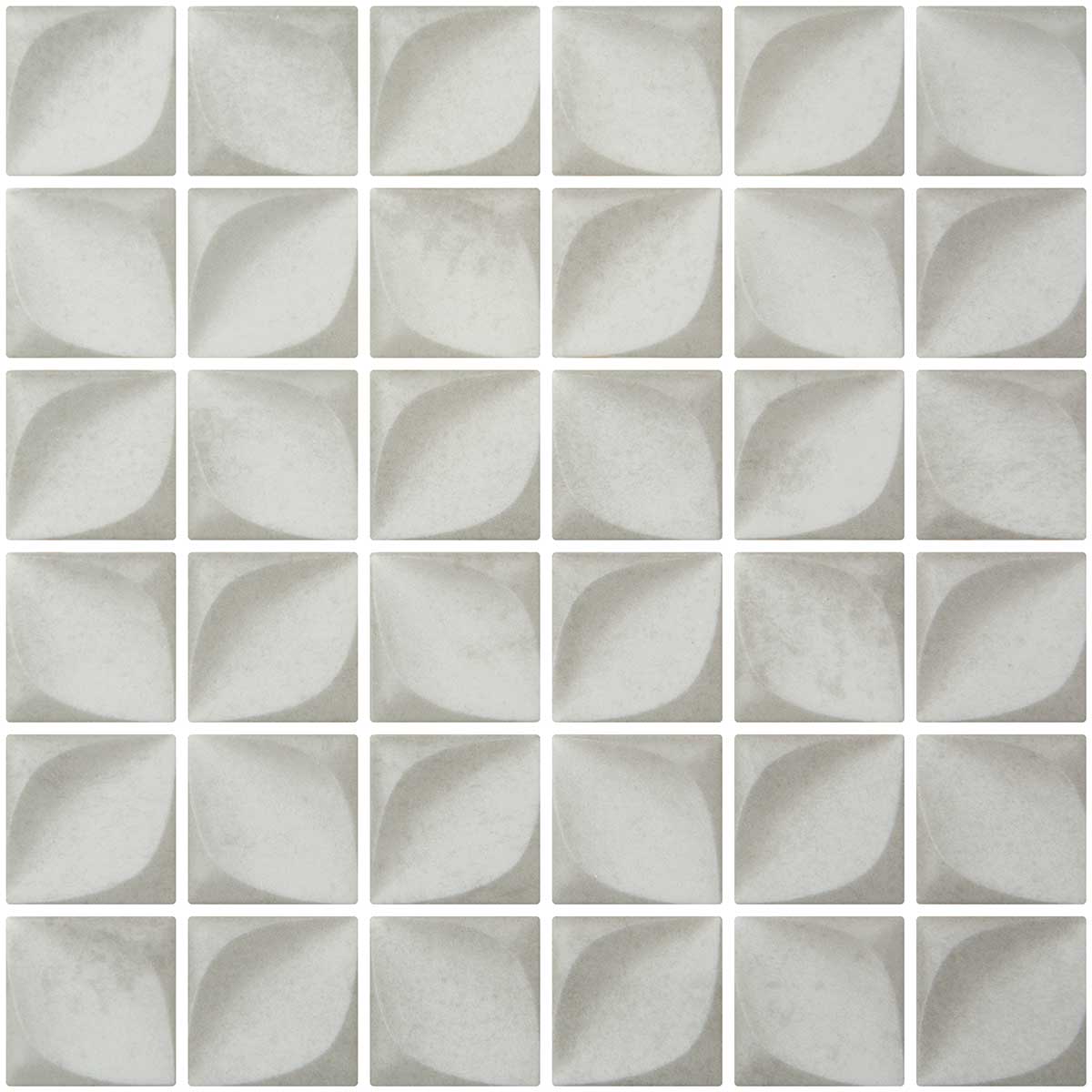 Sagrada Recycled Glass Flor White Mosaic Tile Sample | Tile Club