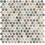 Sagrada Recycled Glass Multicolor Penny Round Tile | Tile Club