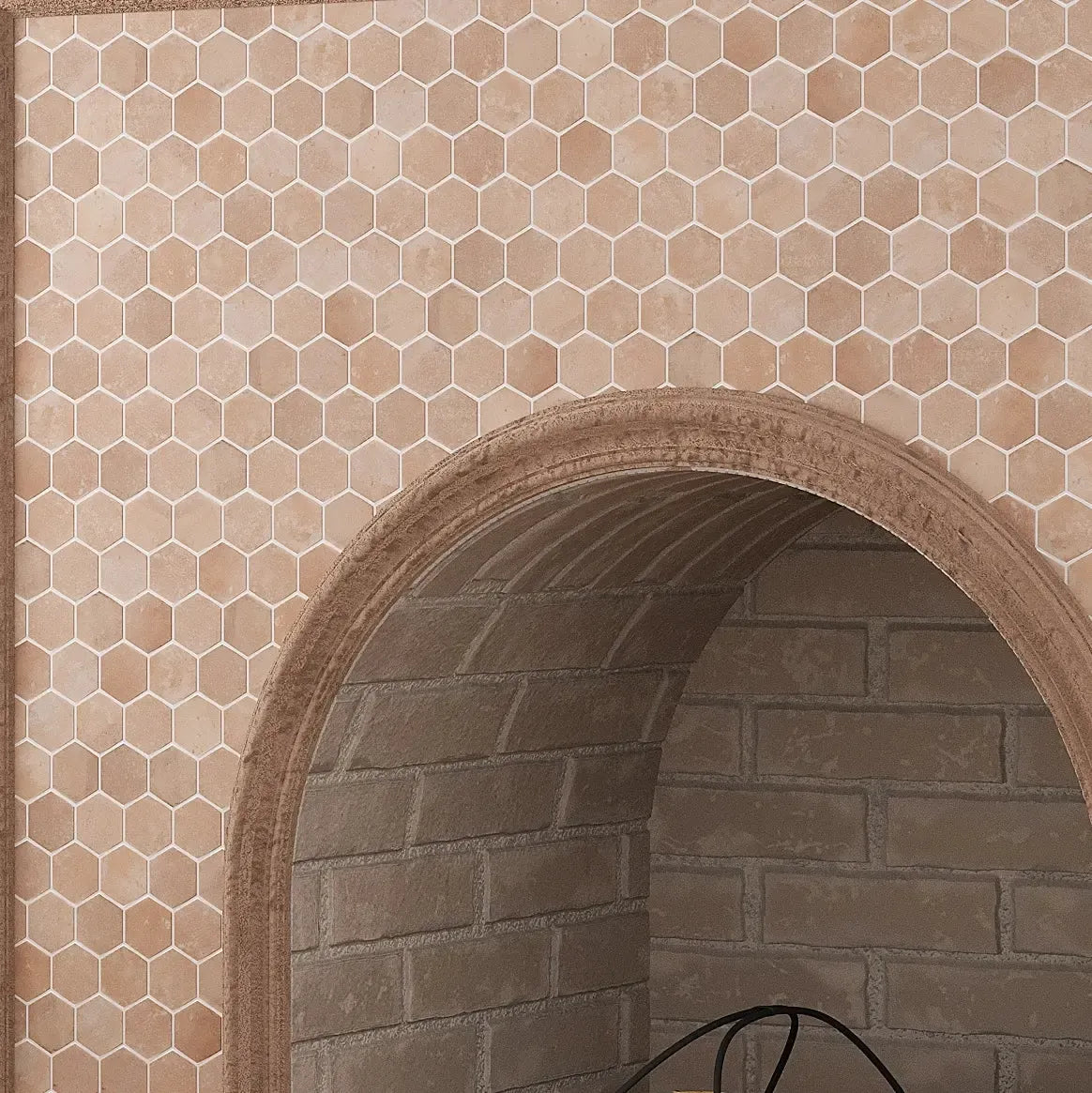 Sagrada Recycled Glass Clay Hexagon Mosaic Tile | Tile Club