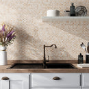 Sagrada Recycled Glass Clay Penny Round Tile | Tile Club