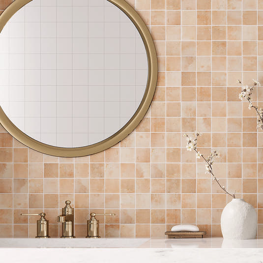 Sagrada Recycled Glass Clay Square Mosaic Tile | Tile Club