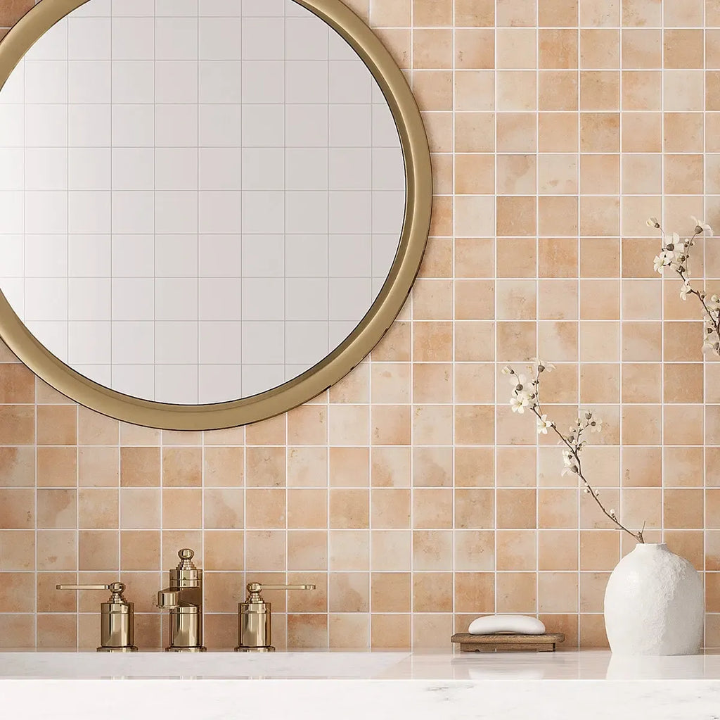 Sagrada Recycled Glass Clay Square Mosaic Tile | Tile Club