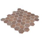 Sagrada Recycled Glass Copper Hexagon Mosaic Tile | Tile Club