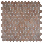 Sagrada Recycled Glass Copper Hexagon Mosaic Tile | Tile Club