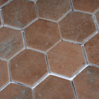 Sagrada Recycled Glass Copper Hexagon Mosaic Tile | Tile Club