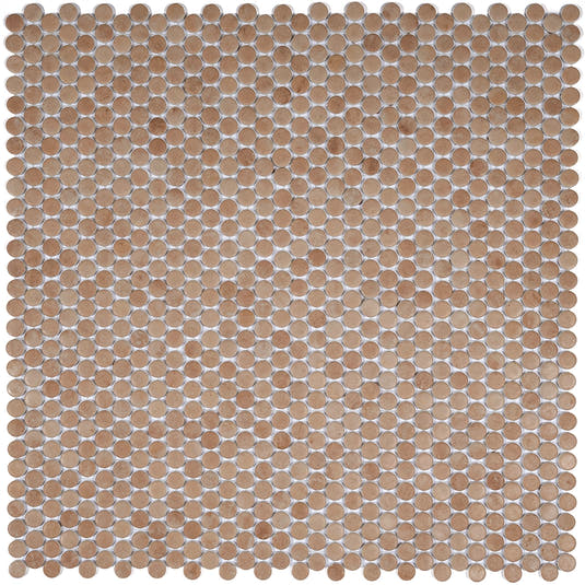 Sagrada Recycled Glass Copper Penny Round Tile | Tile Club