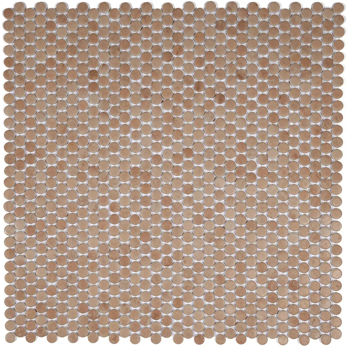 Sagrada Recycled Glass Copper Penny Round Tile | Tile Club