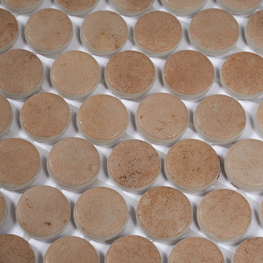 Sagrada Recycled Glass Copper Penny Round Tile | Tile Club