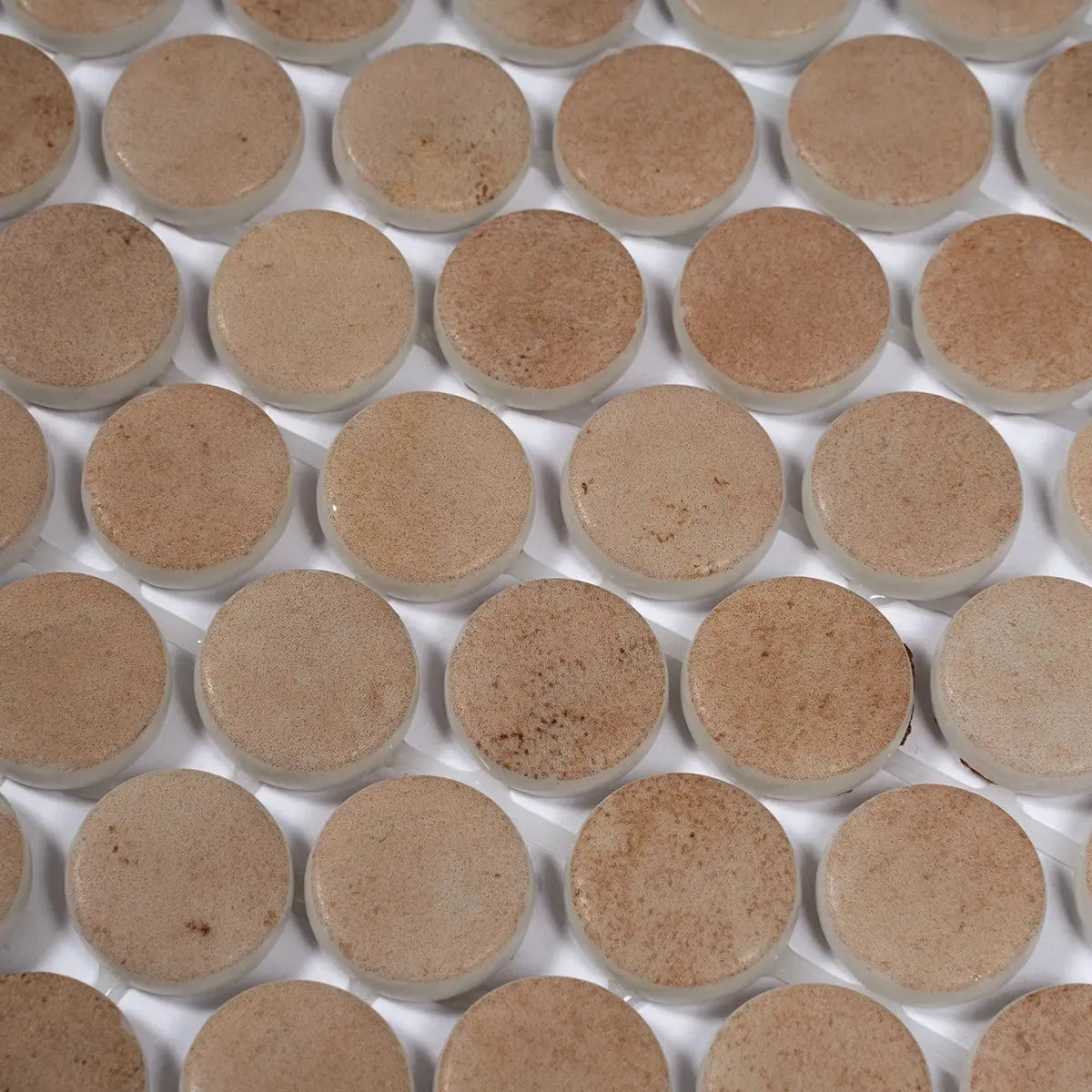 Sagrada Recycled Glass Copper Penny Round Tile | Tile Club