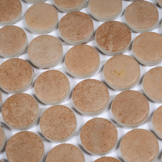 Sagrada Recycled Glass Copper Penny Round Tile | Tile Club
