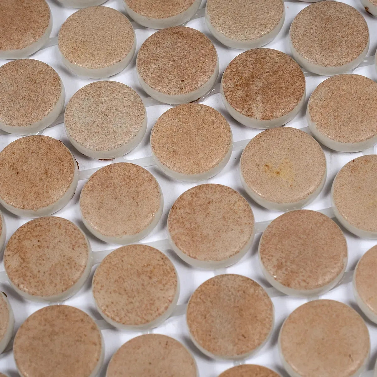 Sagrada Recycled Glass Copper Penny Round Tile | Tile Club