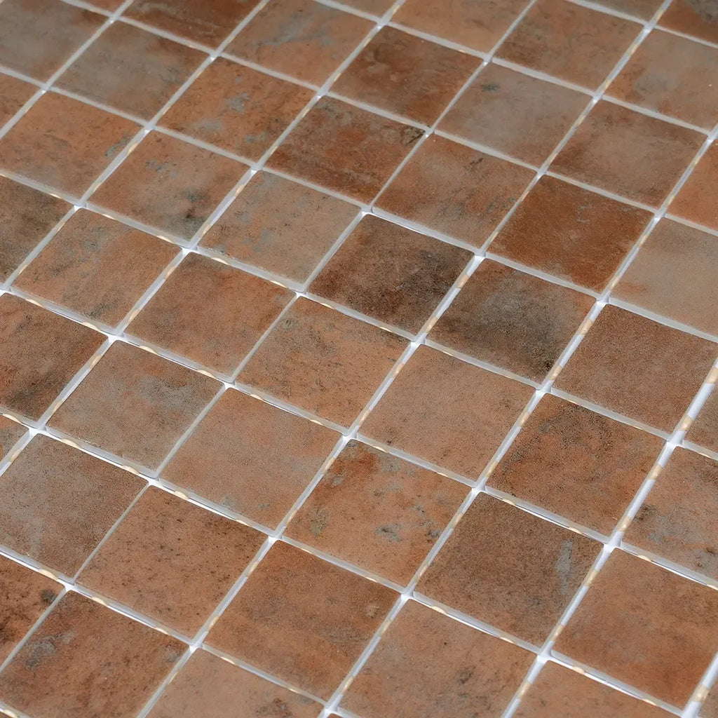 Sagrada Recycled Glass Copper Square Mosaic Tile | Tile Club