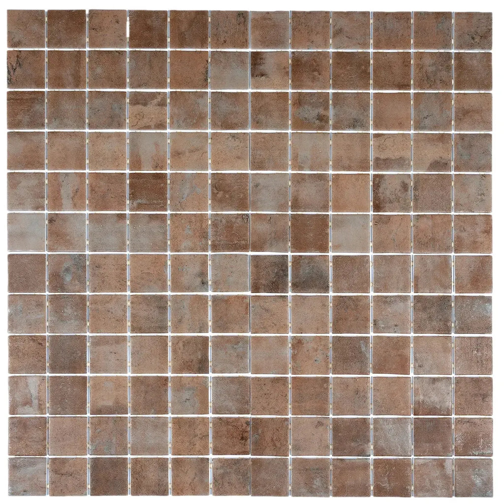 Sagrada Recycled Glass Copper Square Mosaic Tile | Tile Club