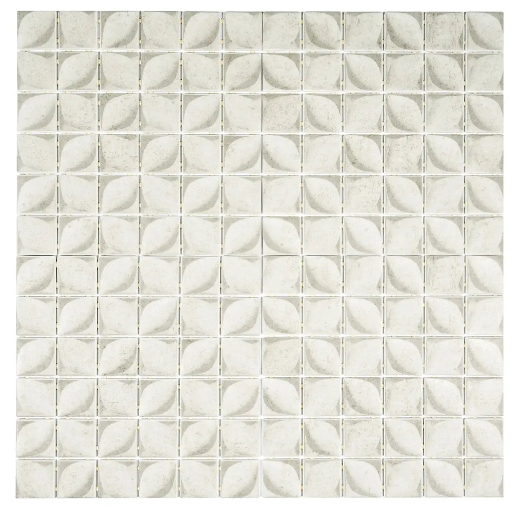 Sagrada Recycled Glass Flor Beige Mosaic Tile | Tile Club