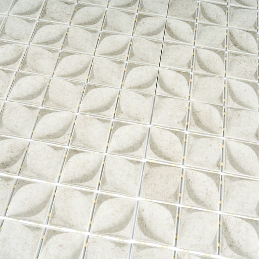 Sagrada Recycled Glass Flor Beige Mosaic Tile | Tile Club