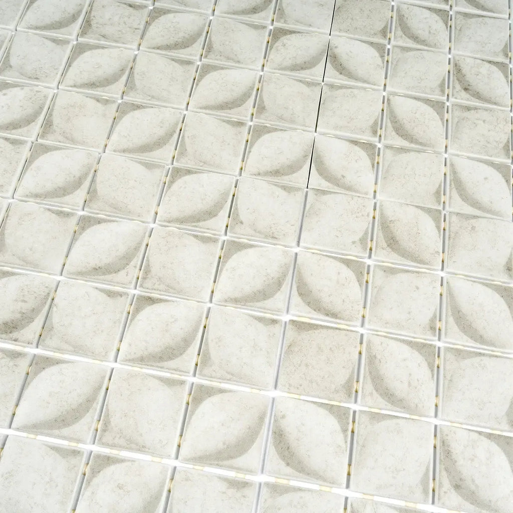 Sagrada Recycled Glass Flor Beige Mosaic Tile | Tile Club
