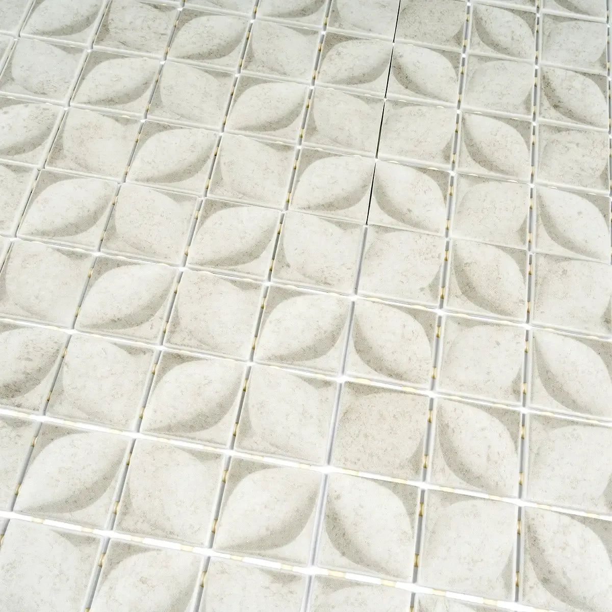 Sagrada Recycled Glass Flor Beige Mosaic Tile | Tile Club