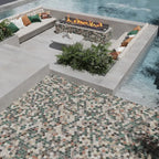 Sagrada Recycled Glass Multicolor Hexagon Mosaic Tile | Tile Club