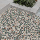 Sagrada Recycled Glass Multicolor Hexagon Mosaic Tile | Tile Club