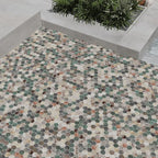 Sagrada Recycled Glass Multicolor Hexagon Mosaic Tile | Tile Club