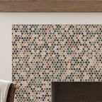 Sagrada Recycled Glass Multicolor Penny Round Tile | Tile Club