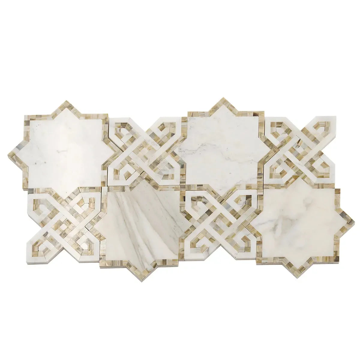 Salma Calacatta Gold Marble and Stained Glass Mosaic Tile | Tile Club