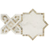 Salma Calacatta Gold Marble and Stained Glass Mosaic Tile