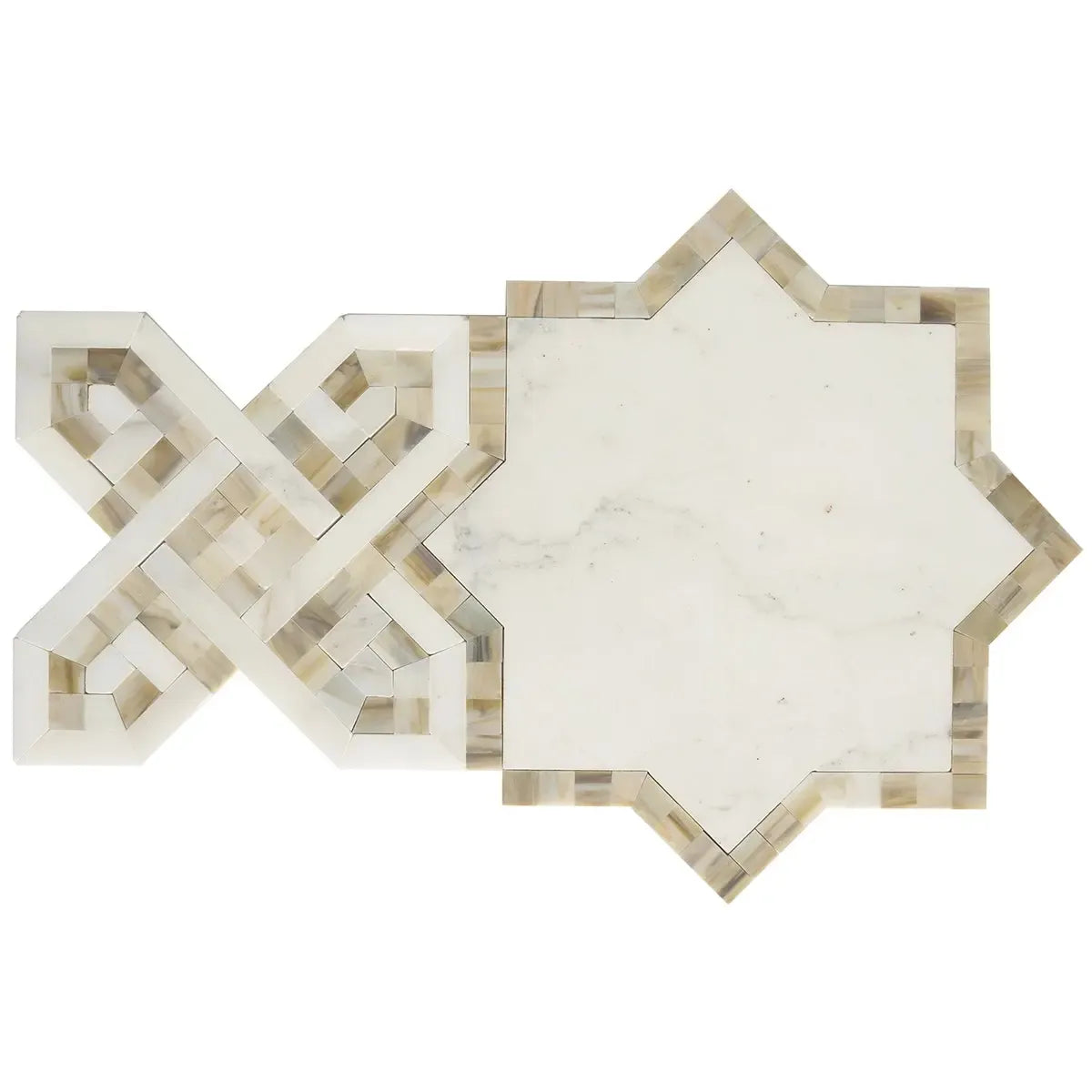 Salma Calacatta Gold Marble and Stained Glass Mosaic Tile