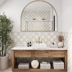 Salma Calacatta Gold Marble and Stained Glass Mosaic Tile | Tile Club