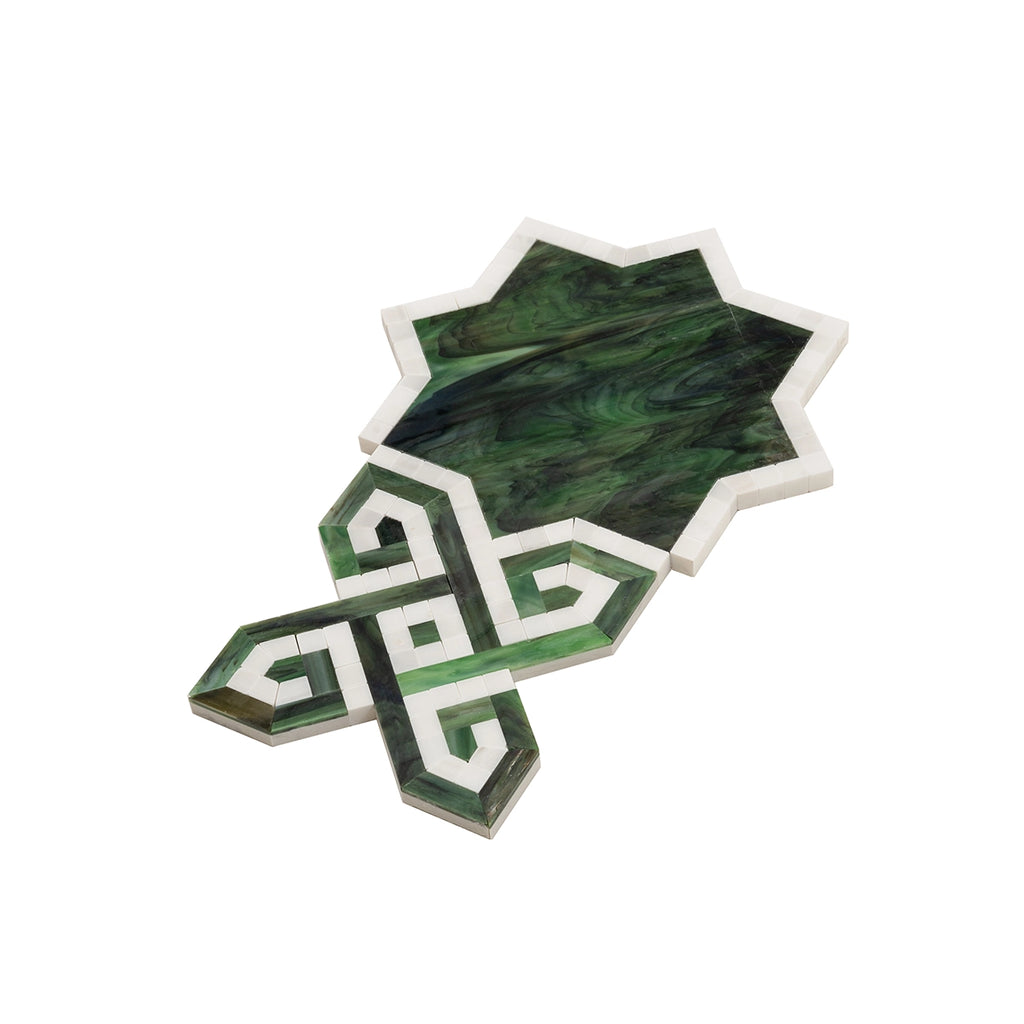 Salma Emerald Stained Glass and Dolomite Mosaic Tile | Tile Club