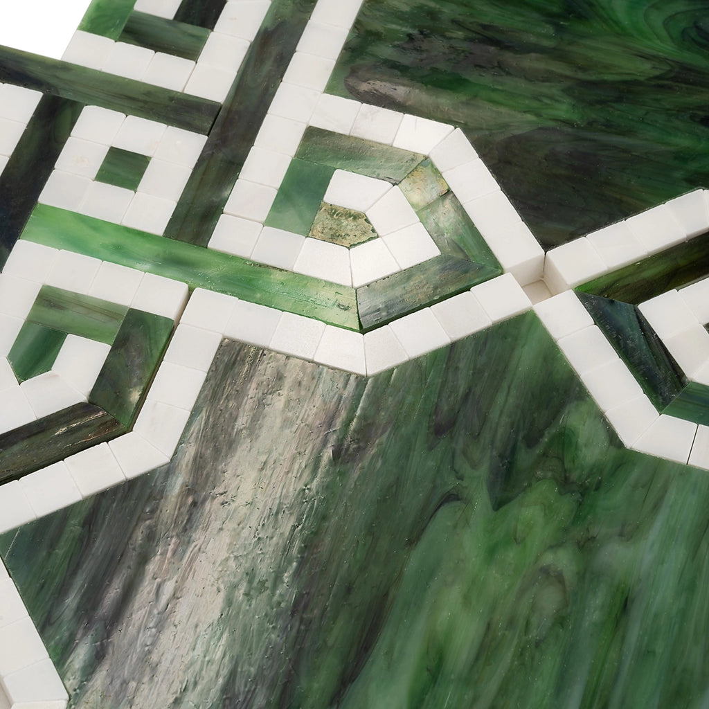 Salma Emerald Stained Glass and Dolomite Mosaic Tile | Tile Club