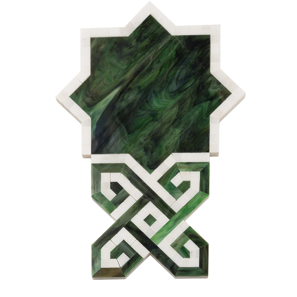 Salma Emerald Stained Glass and Dolomite Mosaic Tile | Tile Club
