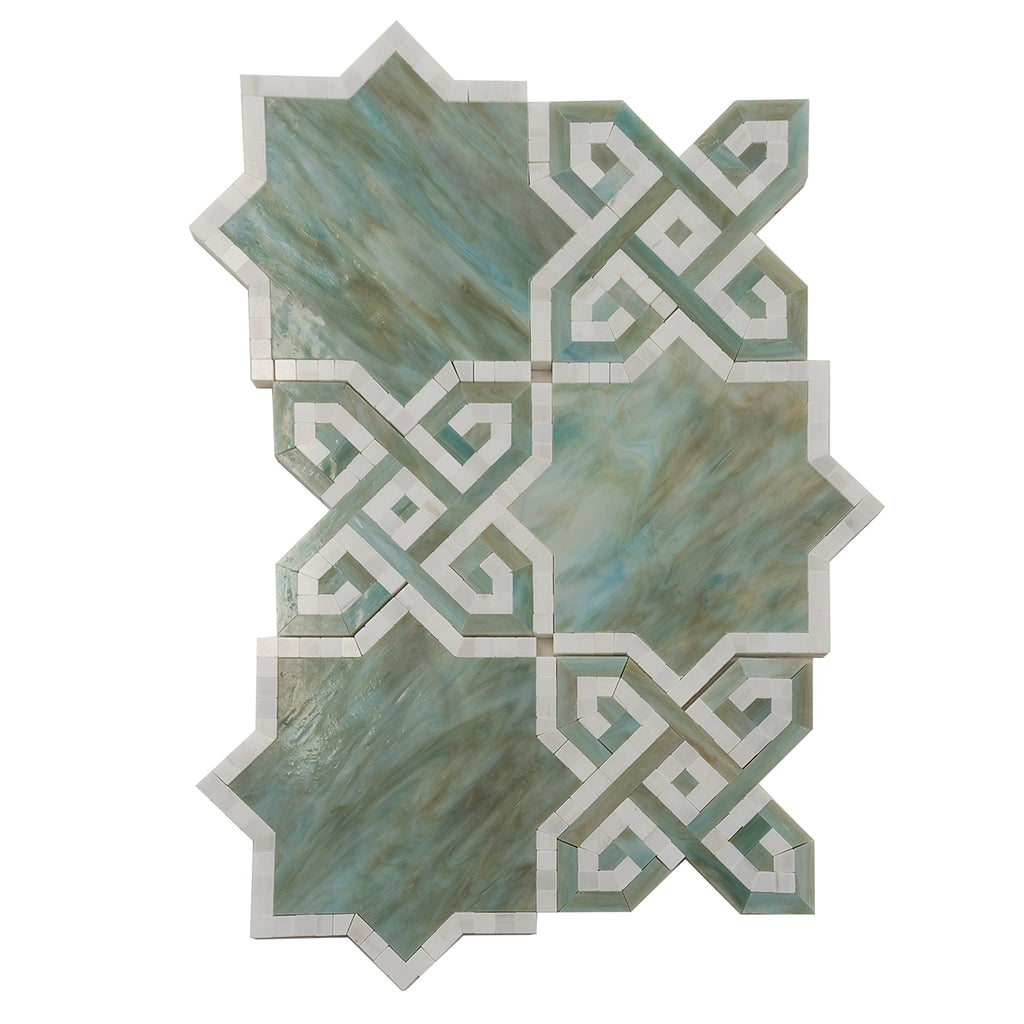 Salma Moss Stained Glass and Dolomite Mosaic Tile | Tile Club