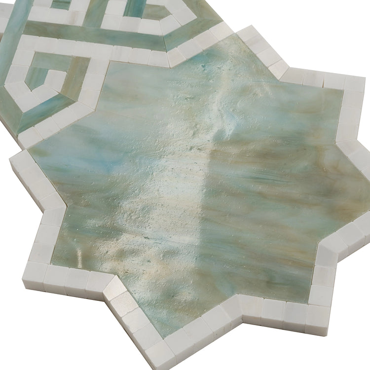Salma Moss Stained Glass and Dolomite Mosaic Tile | Tile Club